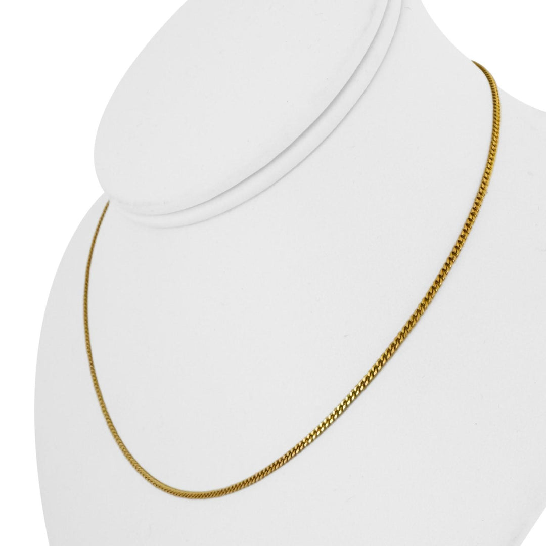 24k Pure Yellow Gold 5.2g Solid Thin 1.5mm Curb Link Chain Necklace 15.5"
