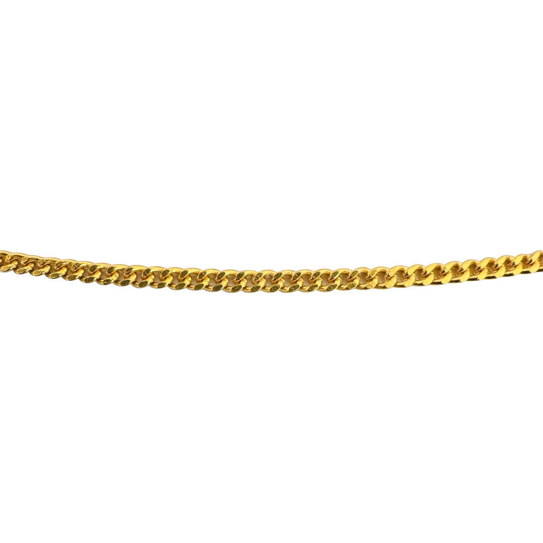 24k Pure Yellow Gold 5.2g Solid Thin 1.5mm Curb Link Chain Necklace 15.5"