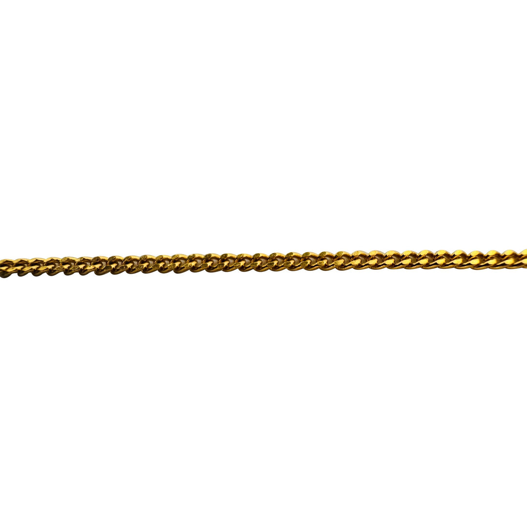24k Pure Yellow Gold 5.2g Solid Thin 1.5mm Curb Link Chain Necklace 15.5"