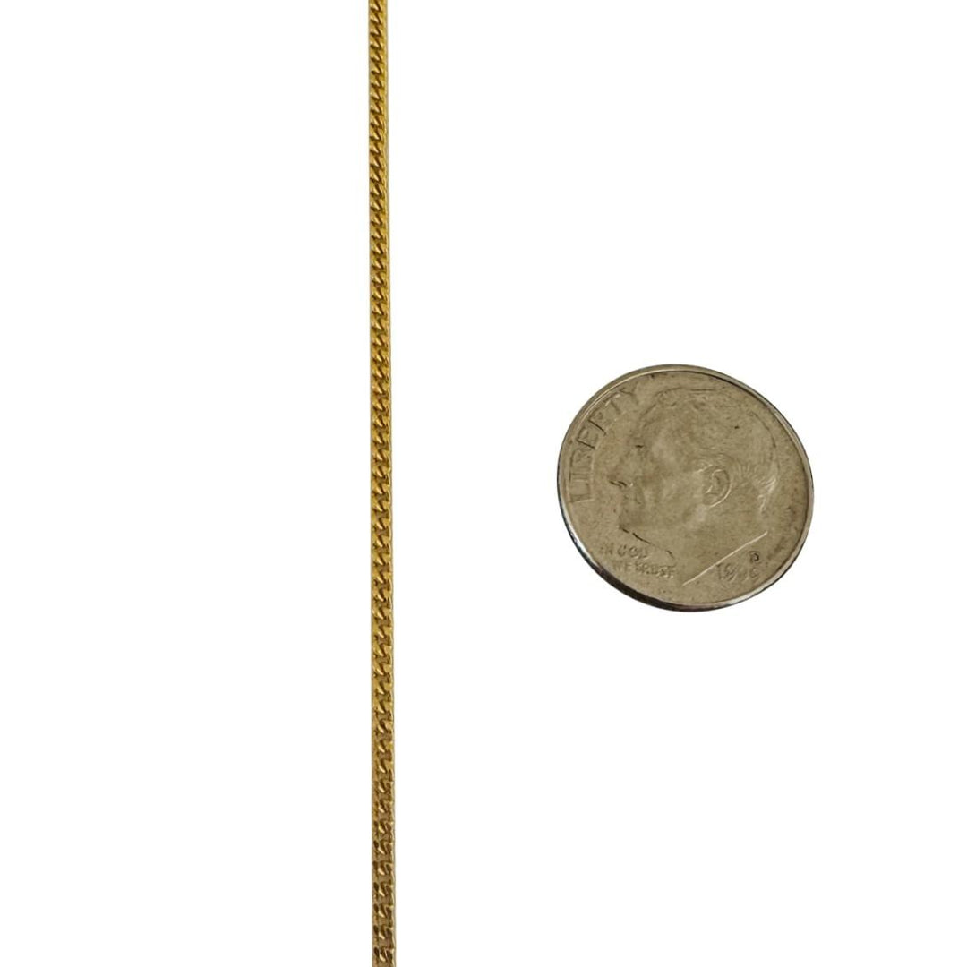 24k Pure Yellow Gold 5.2g Solid Thin 1.5mm Curb Link Chain Necklace 15.5"
