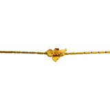 24k Pure Yellow Gold 23.6g Solid Barrel Link Floral Pendant Necklace 18"