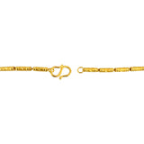 24k Pure Yellow Gold 23.6g Solid Barrel Link Floral Pendant Necklace 18"