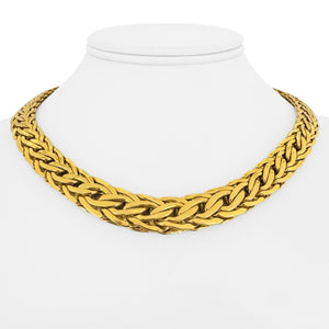 Roberto Coin Vintage 18k Yellow Gold 60g Graduated Flattened Wheat Necklace 17"