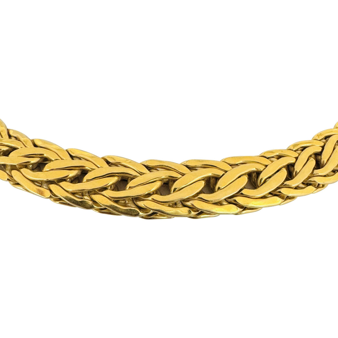 Roberto Coin Vintage 18k Yellow Gold 60g Graduated Flattened Wheat Necklace 17"