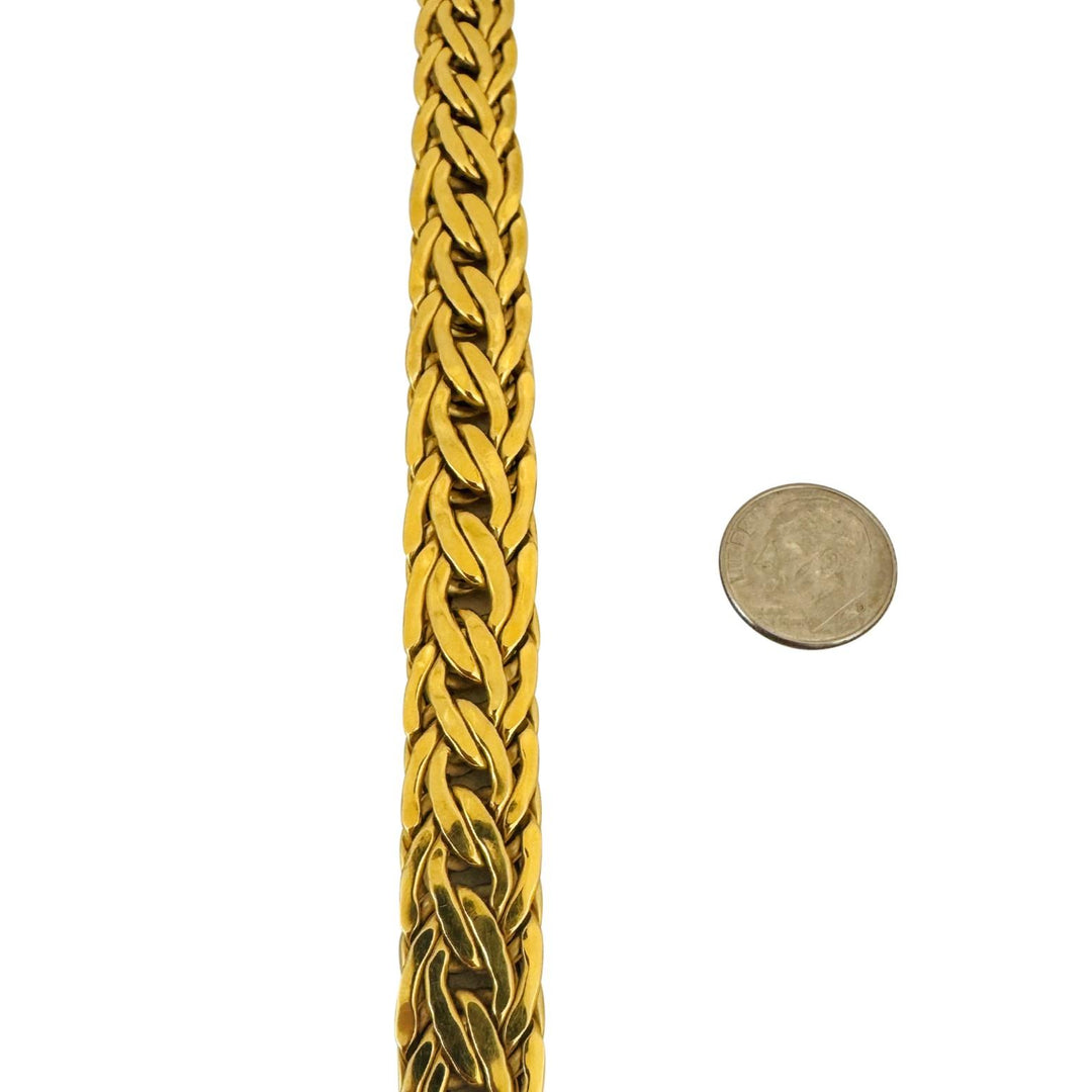 Roberto Coin Vintage 18k Yellow Gold 60g Graduated Flattened Wheat Necklace 17"
