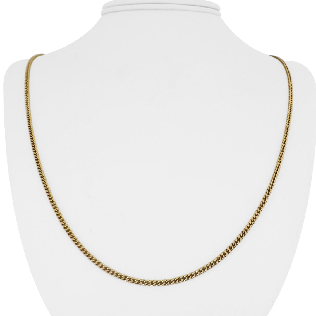 18k Yellow Gold 10g Solid Thin 2mm Cuban Curb Link Chain Necklace Italy 24"