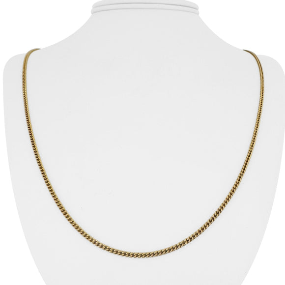18k Yellow Gold 10g Solid Thin 2mm Cuban Curb Link Chain Necklace Italy 24