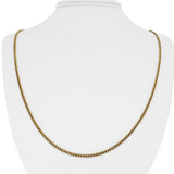 18k Yellow Gold 10g Solid Thin 2mm Cuban Curb Link Chain Necklace Italy 24"