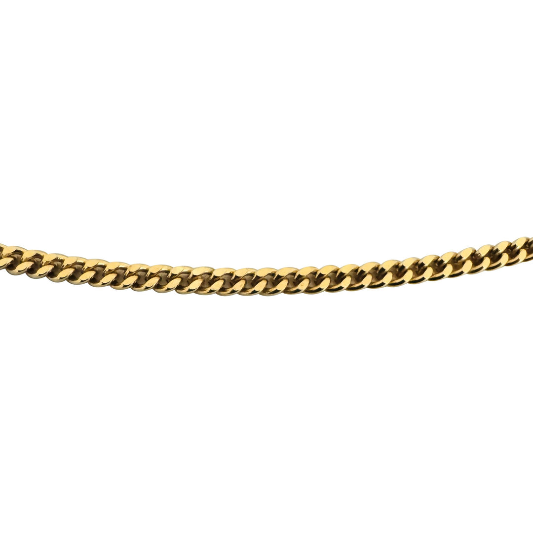 18k Yellow Gold 10g Solid Thin 2mm Cuban Curb Link Chain Necklace Italy 24"