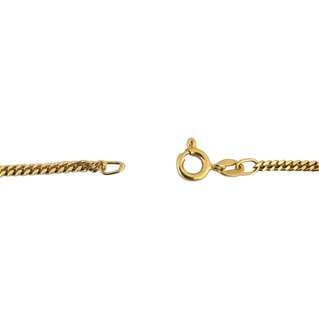 18k Yellow Gold 10g Solid Thin 2mm Cuban Curb Link Chain Necklace Italy 24"