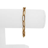18k Rose Gold 7.7g Ladies Textured 6mm Elongated Oval Link Bracelet 6.5"