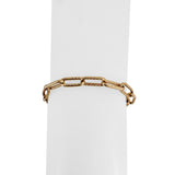 18k Rose Gold 7.7g Ladies Textured 6mm Elongated Oval Link Bracelet 6.5"