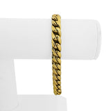 18k Yellow Gold 20.6g Hollow Thick 9mm Cuban Link Bracelet Italy 8"