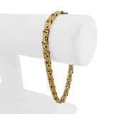 18k Yellow Gold 10.7g Ladies Polished 5.5mm Fancy Link Bracelet Italy 8.25"