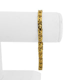 18k Yellow Gold 10.7g Ladies Polished 5.5mm Fancy Link Bracelet Italy 8.25"