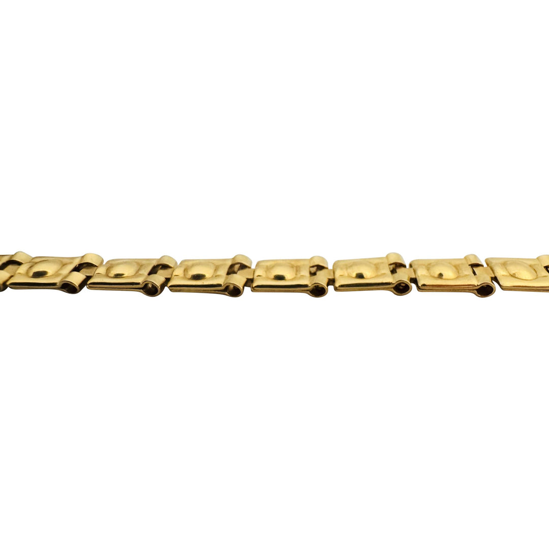 18k Yellow Gold 10.7g Ladies Polished 5.5mm Fancy Link Bracelet Italy 8.25"