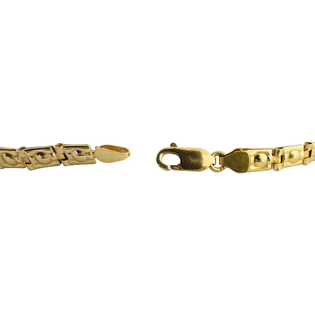 18k Yellow Gold 10.7g Ladies Polished 5.5mm Fancy Link Bracelet Italy 8.25"