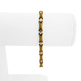 18k Yellow and White Gold 6.6g Ladies Two Tone 5mm Fancy Link Bracelet 7"