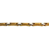 18k Yellow and White Gold 6.6g Ladies Two Tone 5mm Fancy Link Bracelet 7"
