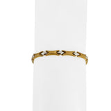 18k Yellow and White Gold 6.6g Ladies Two Tone 5mm Fancy Link Bracelet 7"