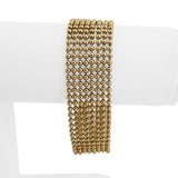 18k Yellow Gold and Diamond 43.7g Vintage Multi Stand Bead Link Bracelet 7"