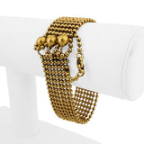 18k Yellow Gold and Diamond 43.7g Vintage Multi Stand Bead Link Bracelet 7"