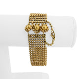 18k Yellow Gold and Diamond 43.7g Vintage Multi Stand Bead Link Bracelet 7"
