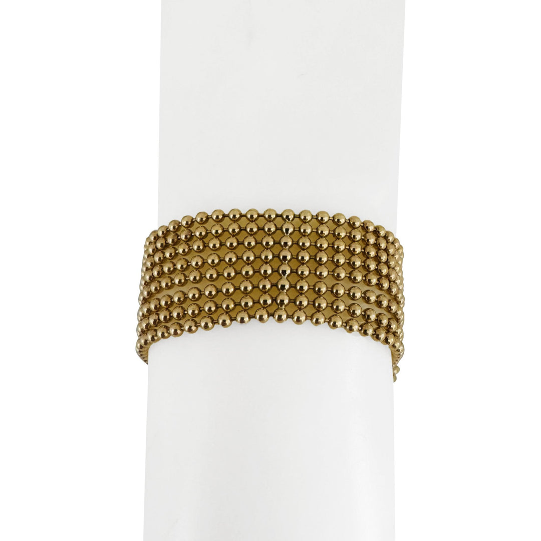 18k Yellow Gold and Diamond 43.7g Vintage Multi Stand Bead Link Bracelet 7"