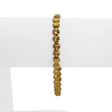 14k Yellow Gold 6.4g Diamond Cut 5.5mm Circle Link Bracelet 7"