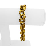 14k Yellow Gold 15.7g Hollow Thick 12.5mm Circle Cable Link Bracelet Italy 8"