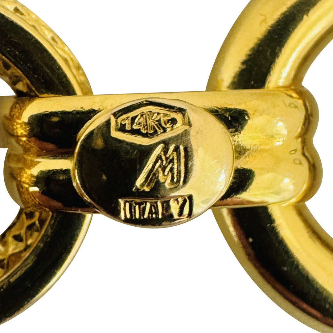 14k Yellow Gold 15.7g Hollow Thick 12.5mm Circle Cable Link Bracelet Italy 8"
