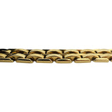 14k Yellow Gold 31.8g Heavy Ladies 13.5mm Fancy Bar Link Bracelet Italy 7.25"