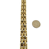 14k Yellow Gold 31.8g Heavy Ladies 13.5mm Fancy Bar Link Bracelet Italy 7.25"