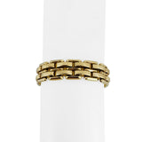 14k Yellow Gold 31.8g Heavy Ladies 13.5mm Fancy Bar Link Bracelet Italy 7.25"