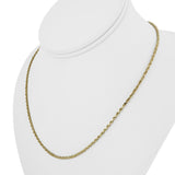 14k Yellow Gold 8.5g Solid Thin 2mm Diamond Cut Rope Chain Necklace 18"