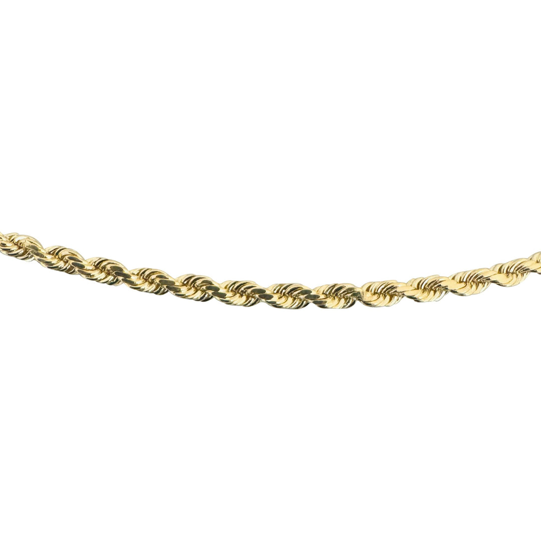 14k Yellow Gold 8.5g Solid Thin 2mm Diamond Cut Rope Chain Necklace 18"