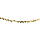 14k Yellow Gold 8.5g Solid Thin 2mm Diamond Cut Rope Chain Necklace 18"