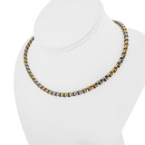 14k Yellow and White Gold 15g Ladies Two Tone 5mm Rolo Link Chain Necklace 16"