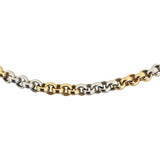 14k Yellow and White Gold 15g Ladies Two Tone 5mm Rolo Link Chain Necklace 16"