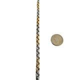 14k Yellow and White Gold 15g Ladies Two Tone 5mm Rolo Link Chain Necklace 16"