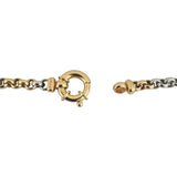 14k Yellow and White Gold 15g Ladies Two Tone 5mm Rolo Link Chain Necklace 16"