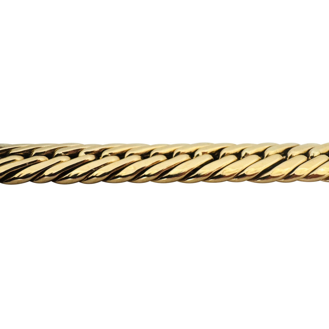 14k Yellow Gold 24.5g Thick Ladies 11mm Flattened Curb Link Bracelet 7.25"