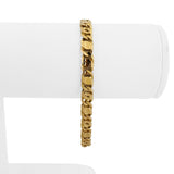 14k Yellow Gold 13g Solid 6mm Fancy Curb Link Bracelet Italy 7.25"