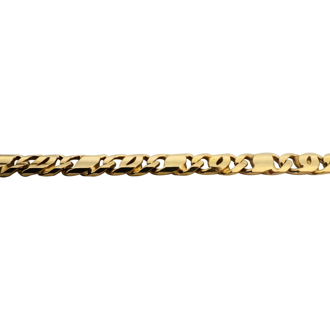14k Yellow Gold 13g Solid 6mm Fancy Curb Link Bracelet Italy 7.25"