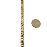 14k Yellow Gold 13g Solid 6mm Fancy Curb Link Bracelet Italy 7.25"