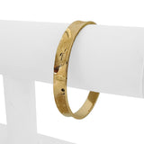 14k Yellow Gold 10.8g Ladies Vintage 8mm Textured Floral Bangle Bracelet 7"