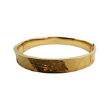 14k Yellow Gold 10.8g Ladies Vintage 8mm Textured Floral Bangle Bracelet 7"