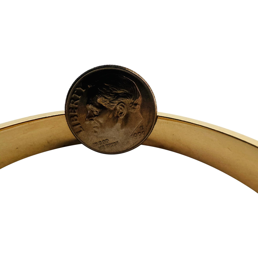 14k Yellow Gold 10.8g Ladies Vintage 8mm Textured Floral Bangle Bracelet 7"