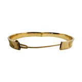 14k Yellow Gold 10.8g Ladies Vintage 8mm Textured Floral Bangle Bracelet 7"