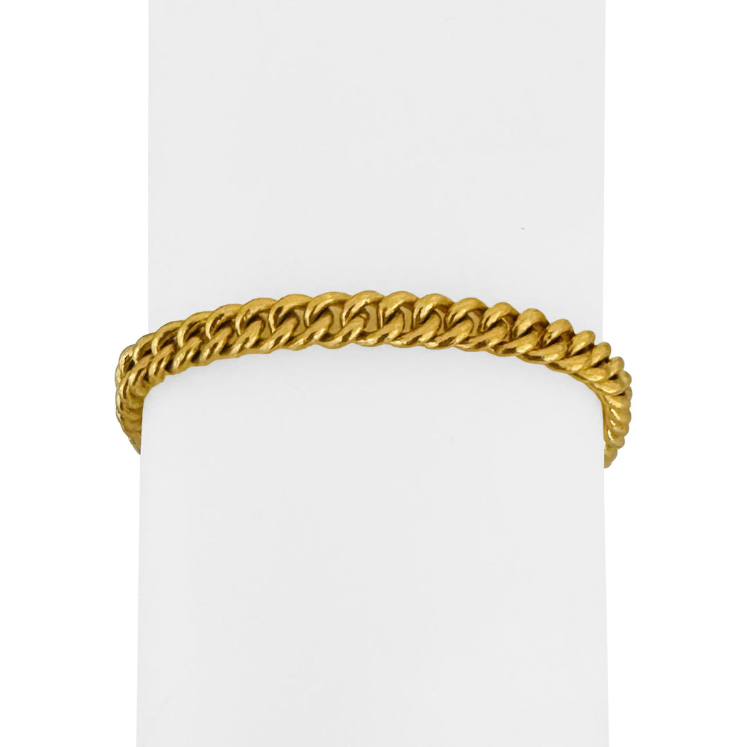24k Pure Yellow Gold 31g Solid Heavy Curb Link Bracelet with Heart Charms 6.5"